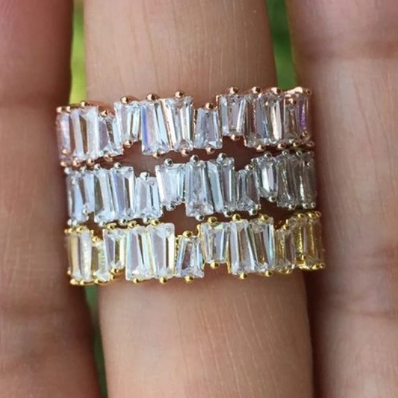 Stackable CZ Band Ring - Picture 3 of 8